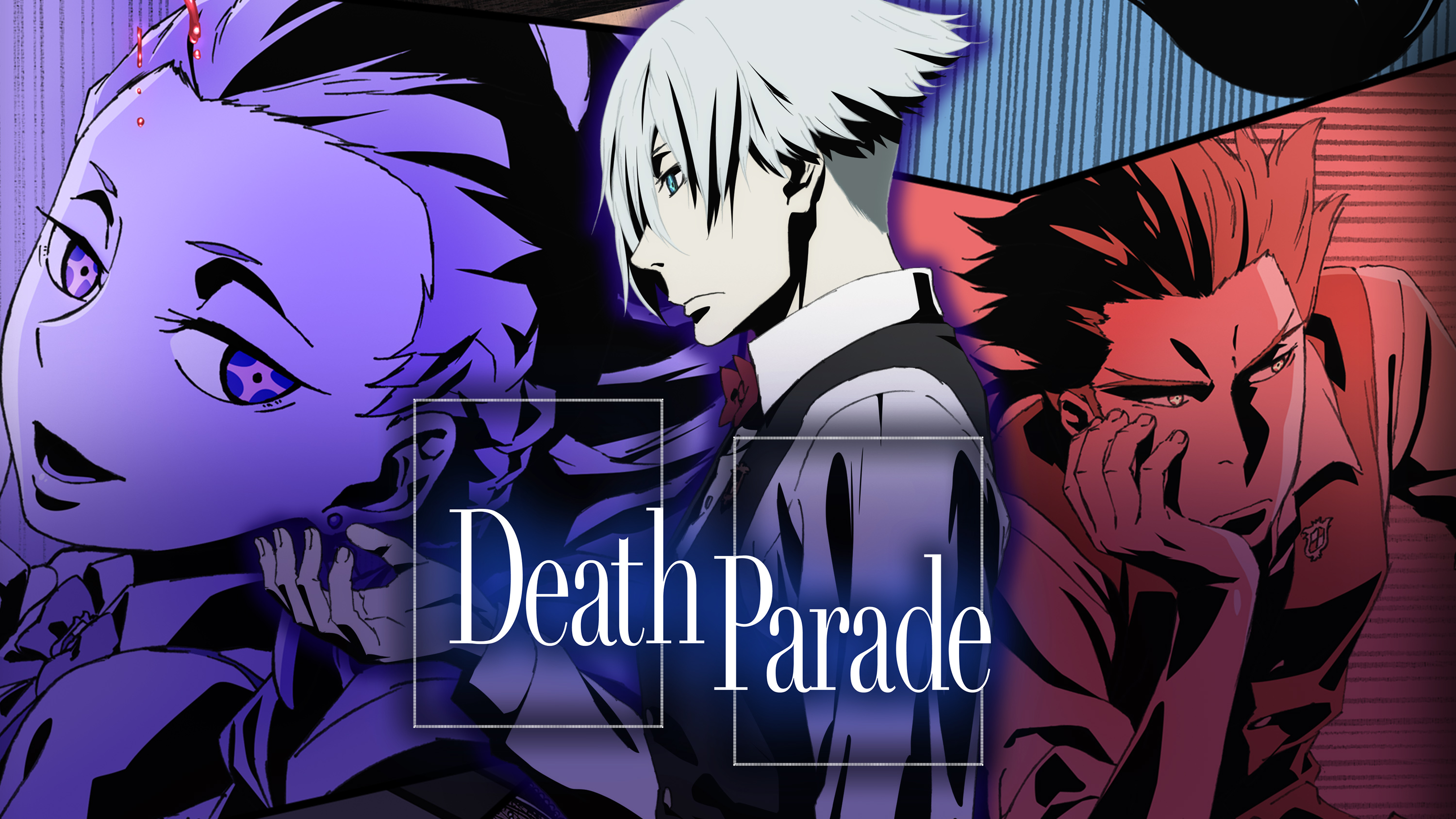 Death parade anime série de tv pintura diamante dos desenhos animados  chiyuki e decim cartaz ponto